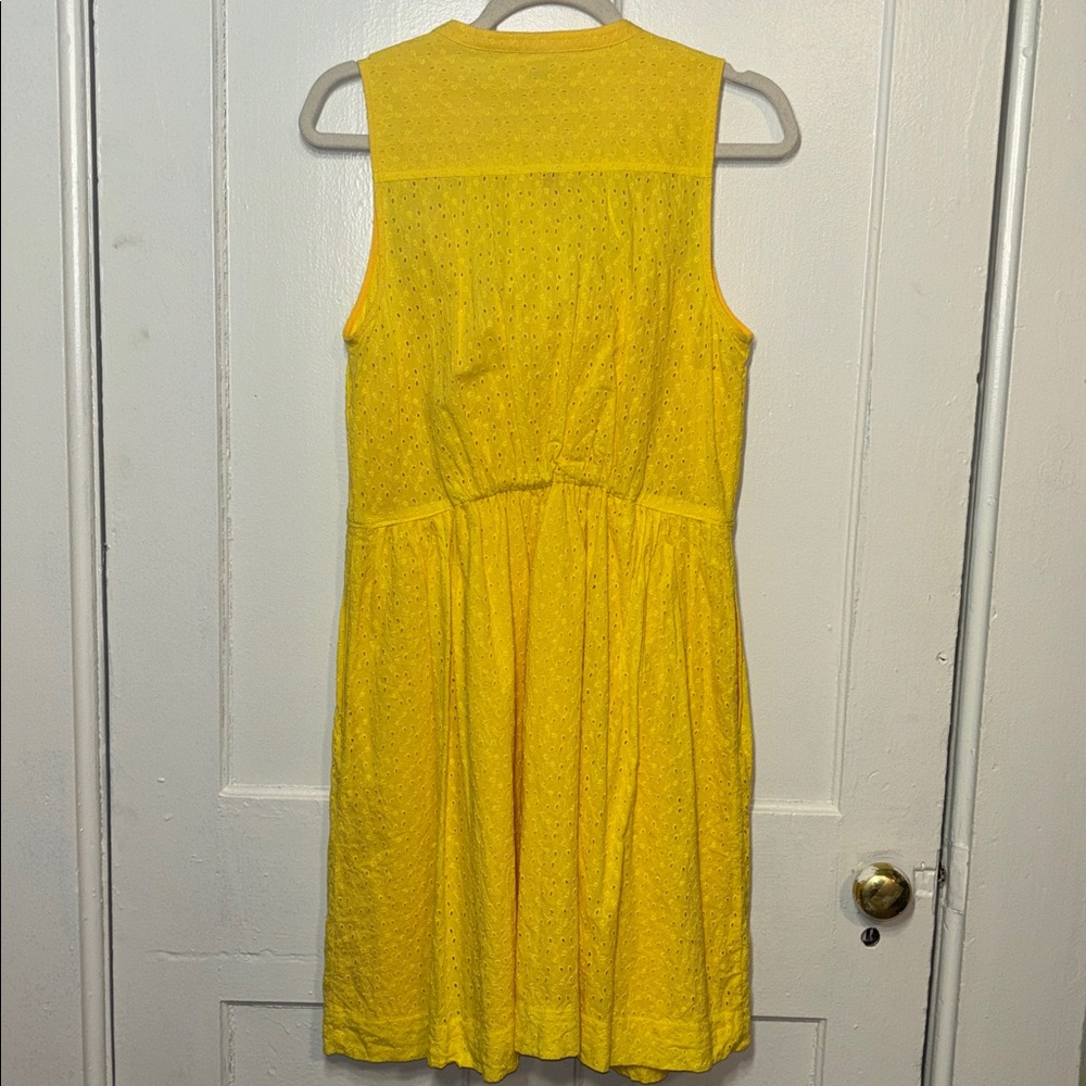 J. Crew Sleeveless Eyelet Button-Front Mini Dress in Yellow - Picture 5 of 5